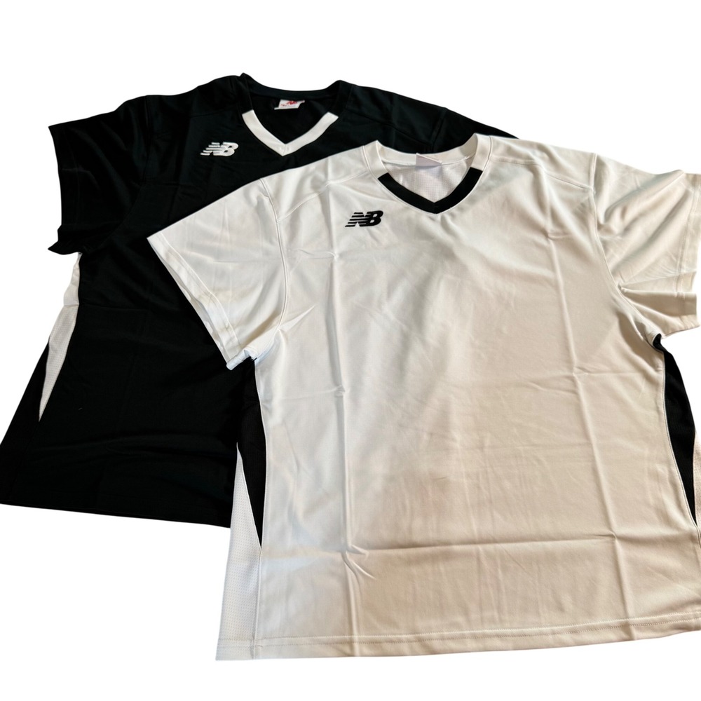New Balance Lot‎ of 2 Mens Lacrosse LAX Jersey White & Black Polyester Medium